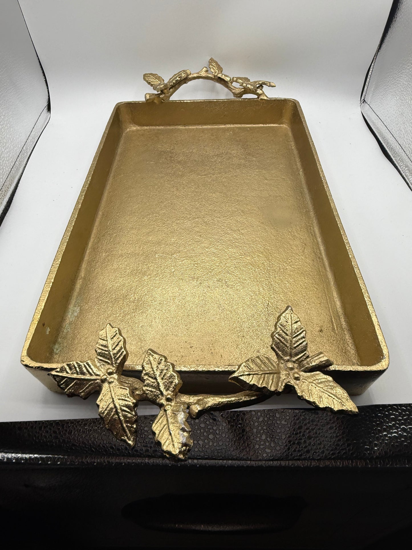 Gold Poinsettia Tray