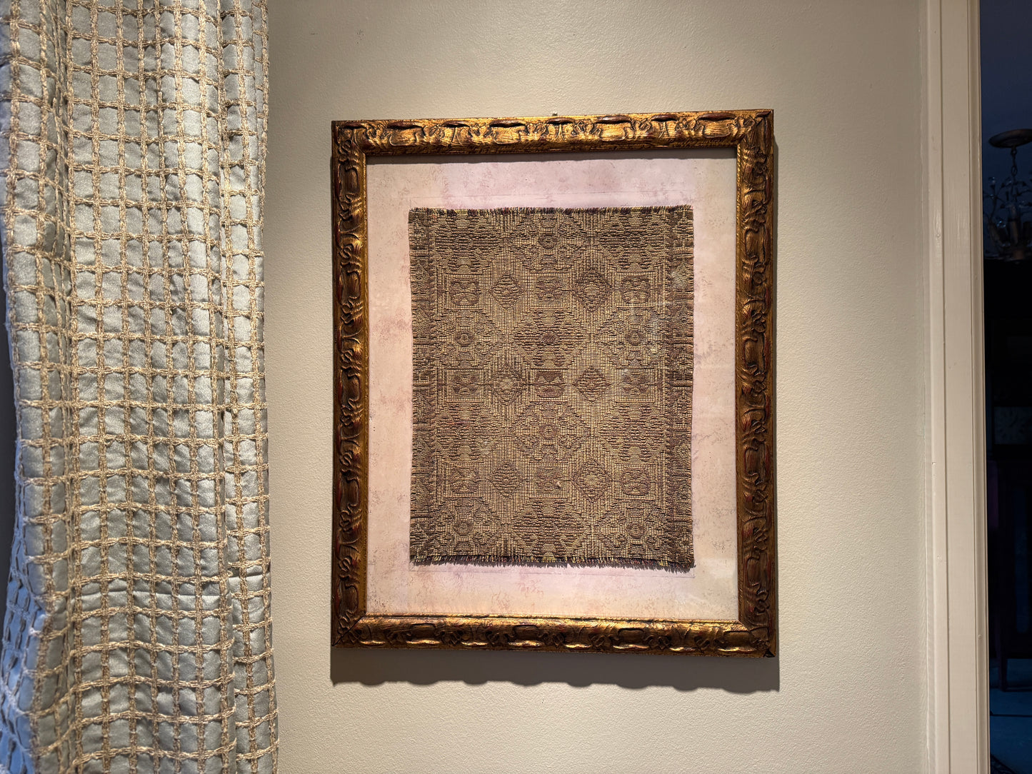 Framed Textile with Gilded Wood Frame