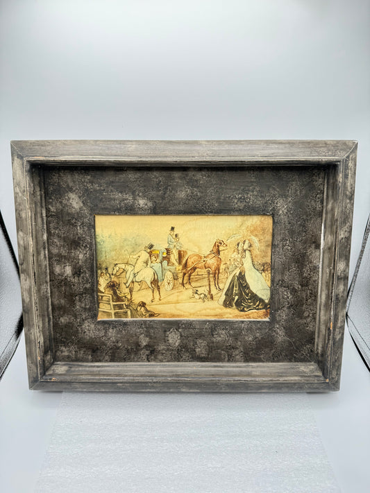 Vintage Carriage Scene Painting