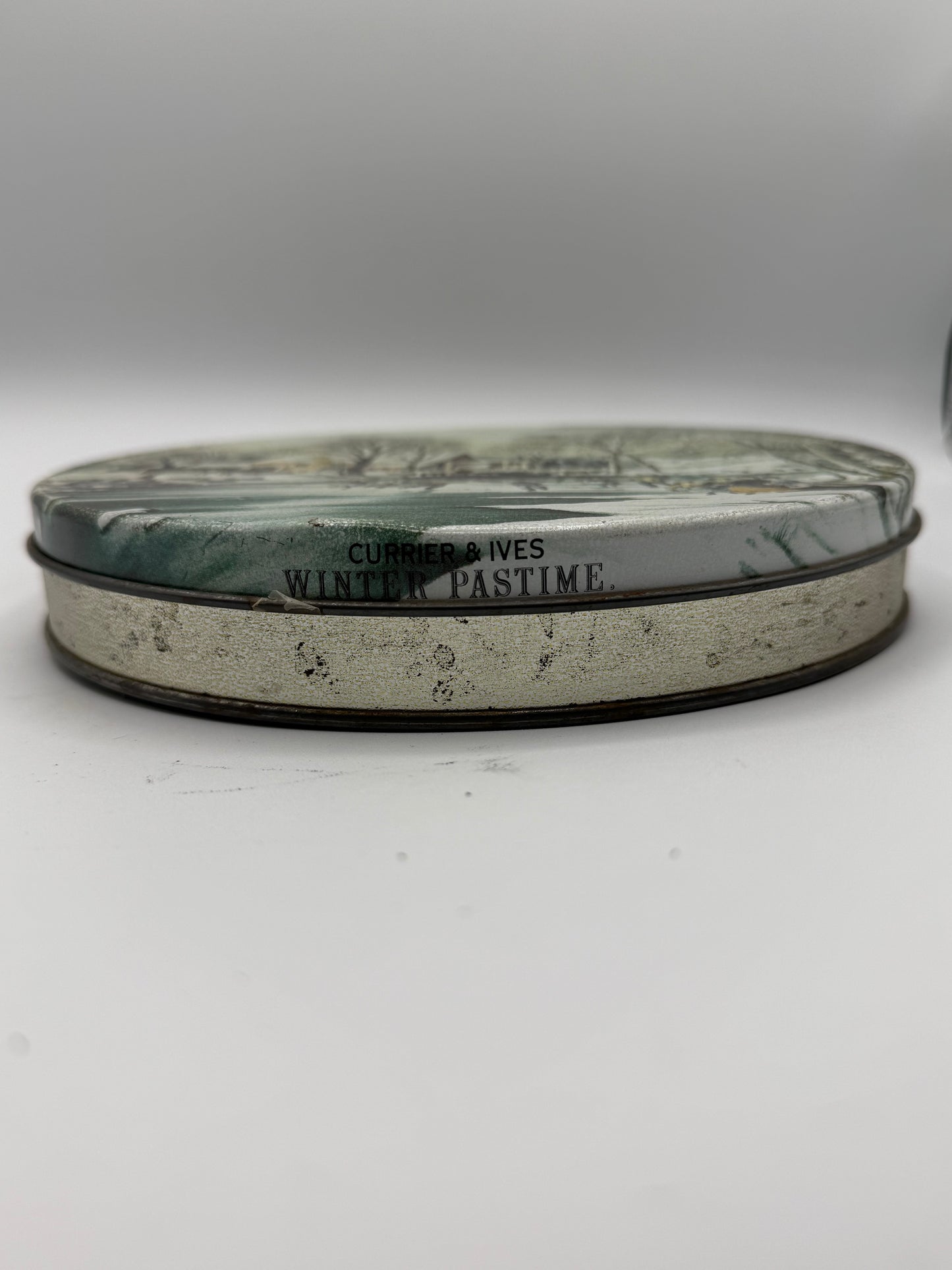 Vintage Currier & Ives “Winter Pastime” Cookie Tin