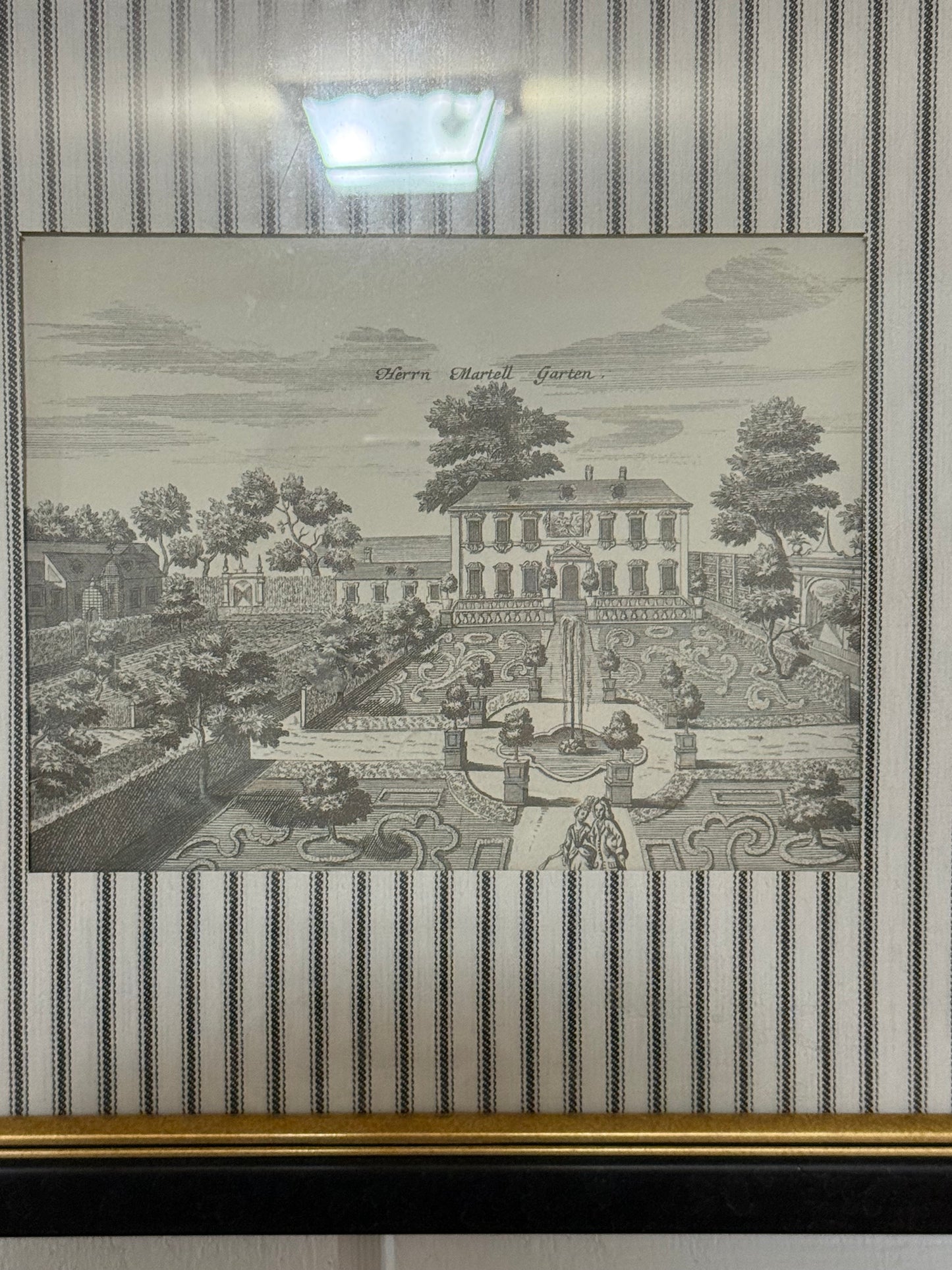 European Estates #1 Framed Print with Ticking Stripe Mat