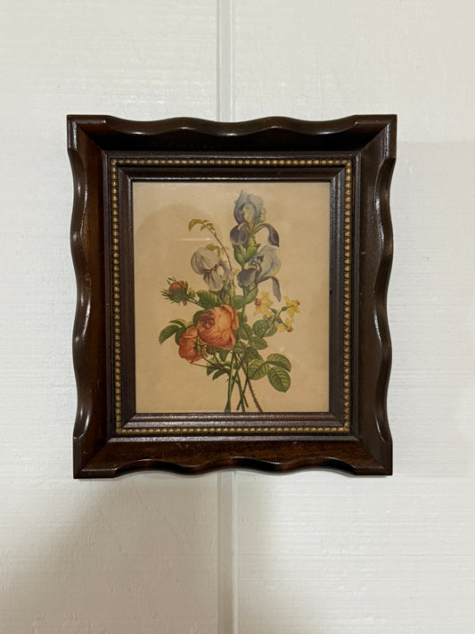 Framed Vintage Floral Print (Set of 2) – J.L. Prévost Botanical Art in Original Ornate Wood Frames