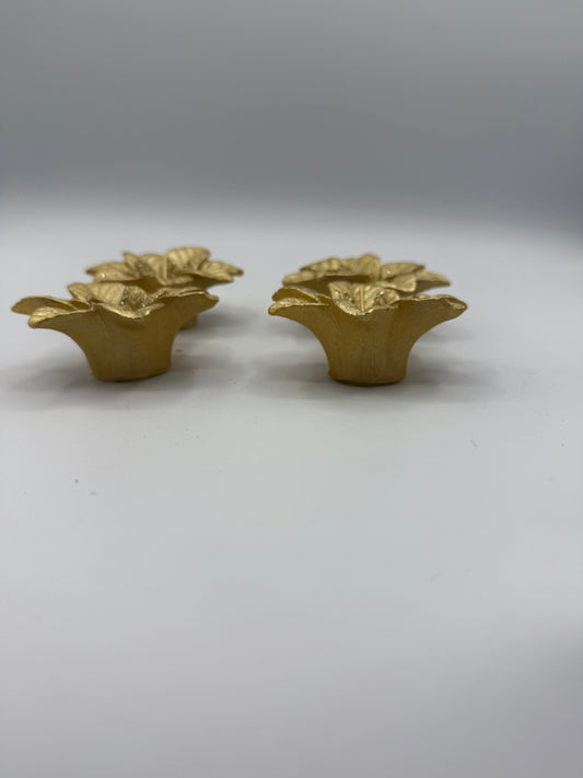 Gold Poinsettia Candles (set of 4)