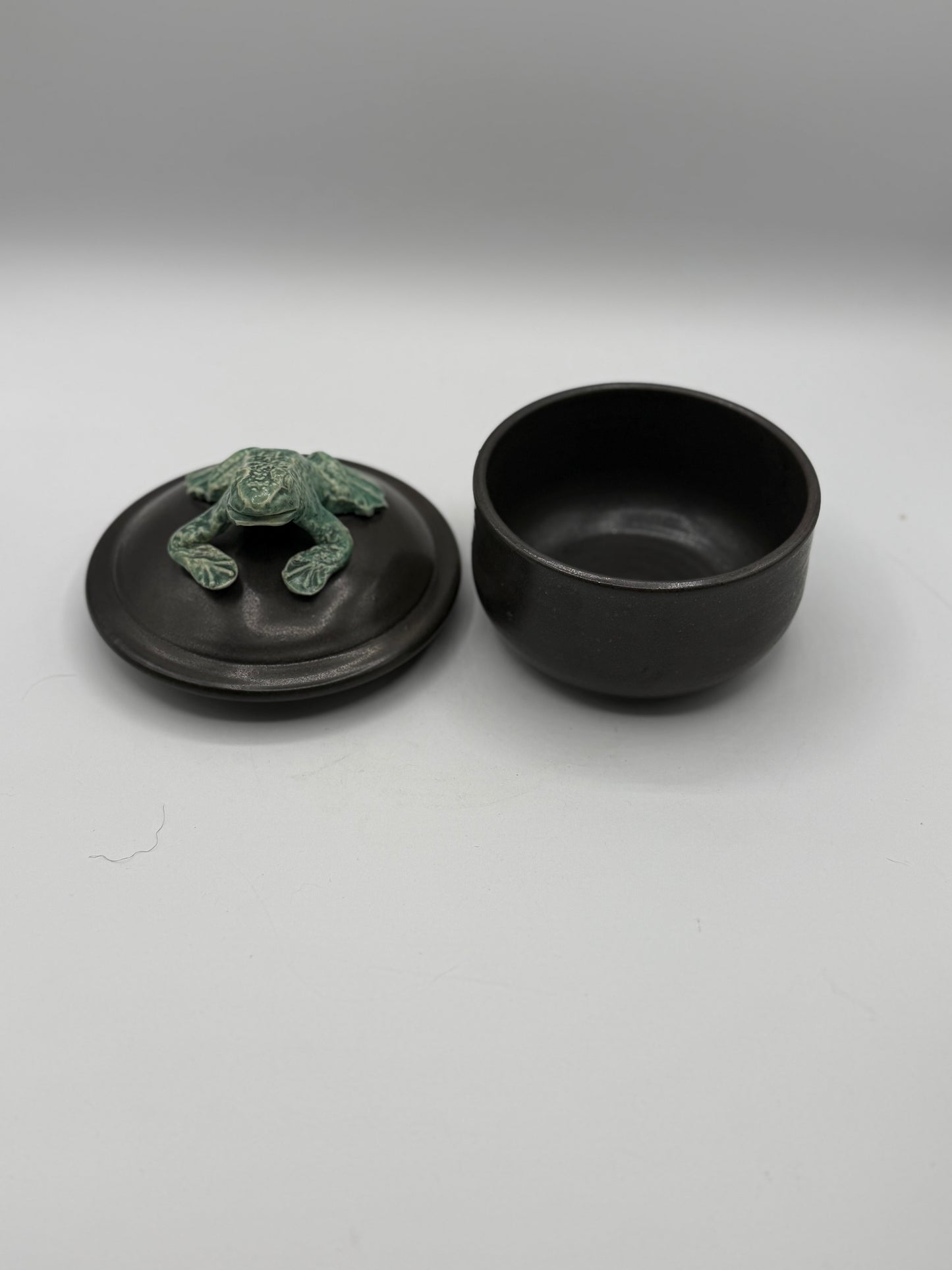 Frog Handmade Lidded Bowl by Crutchfield Pottery