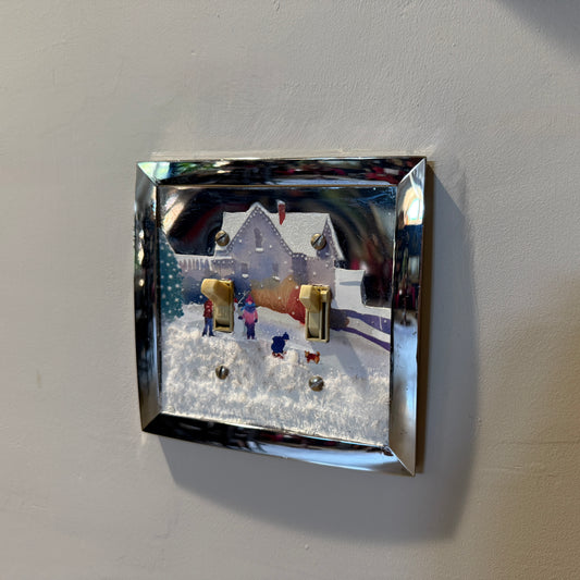 Snowy Scene Light Switch Plate Cover (two toggle)