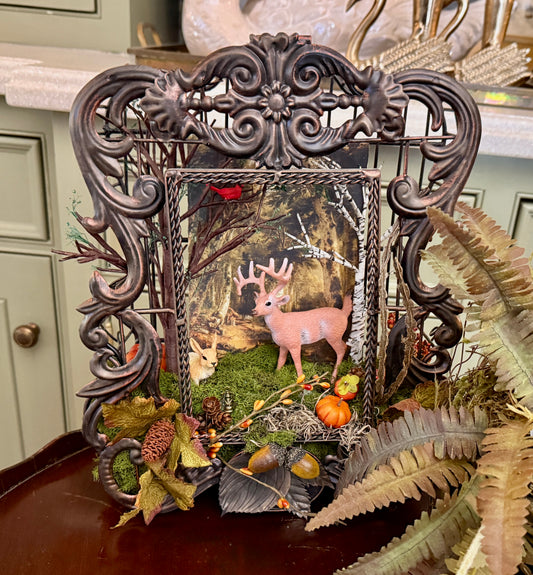3D Metallic Frame with Fall Scene