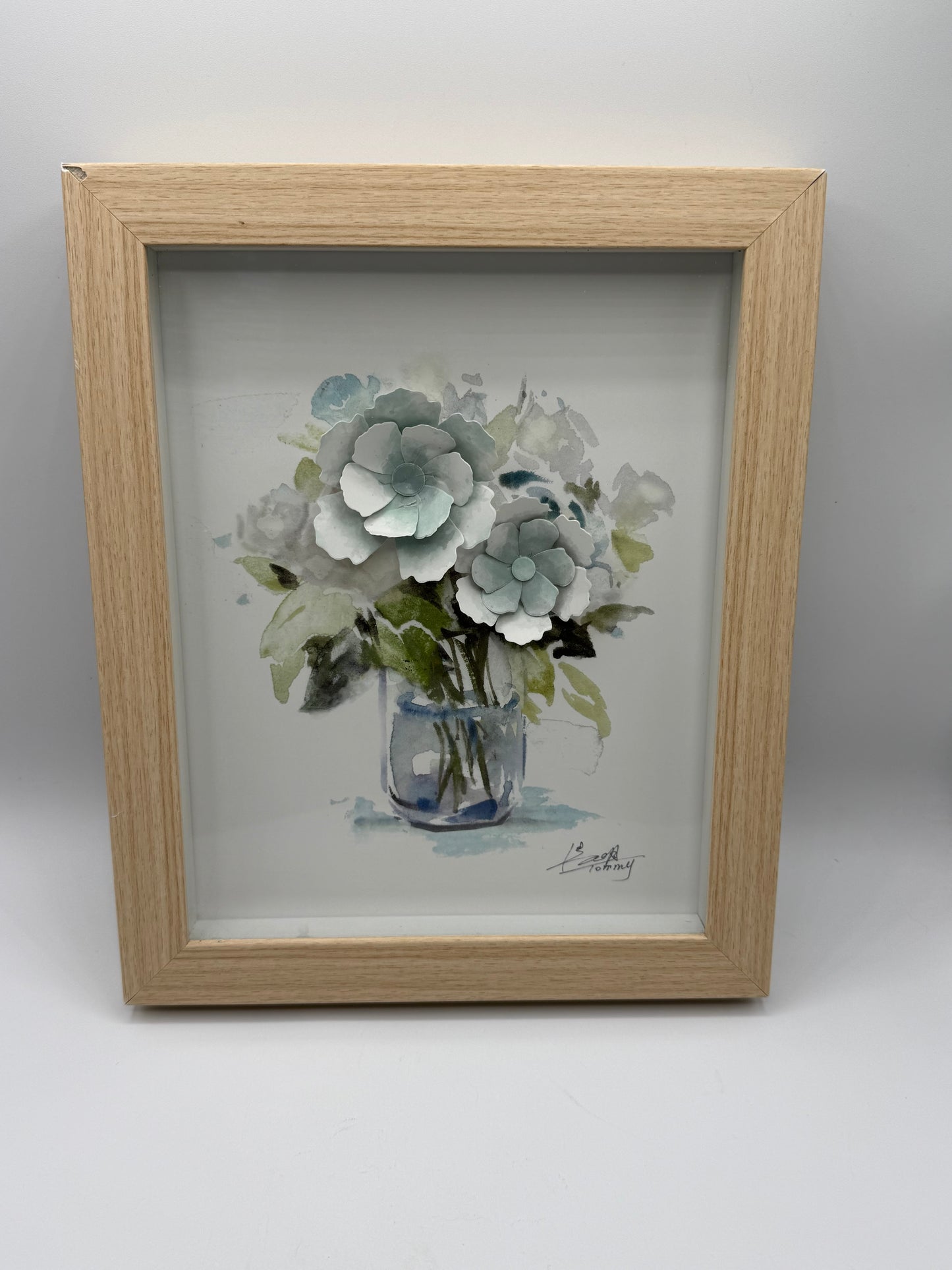 Framed 3D Paper Flowers