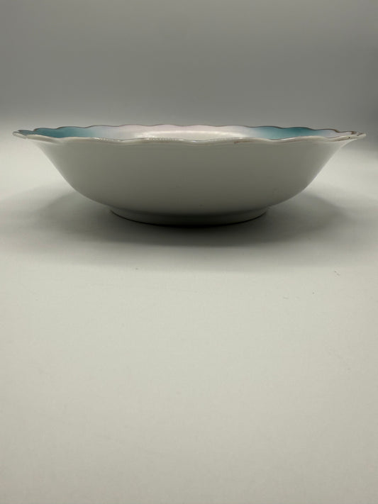 Vintage Schwarzenhammer Bavarian Gilt Trim Floral Serving Bowl