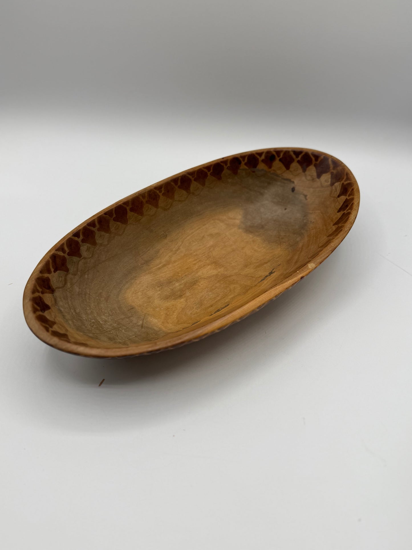 Vintage Kenyan Hand-Carved and Painted Wood Bowl