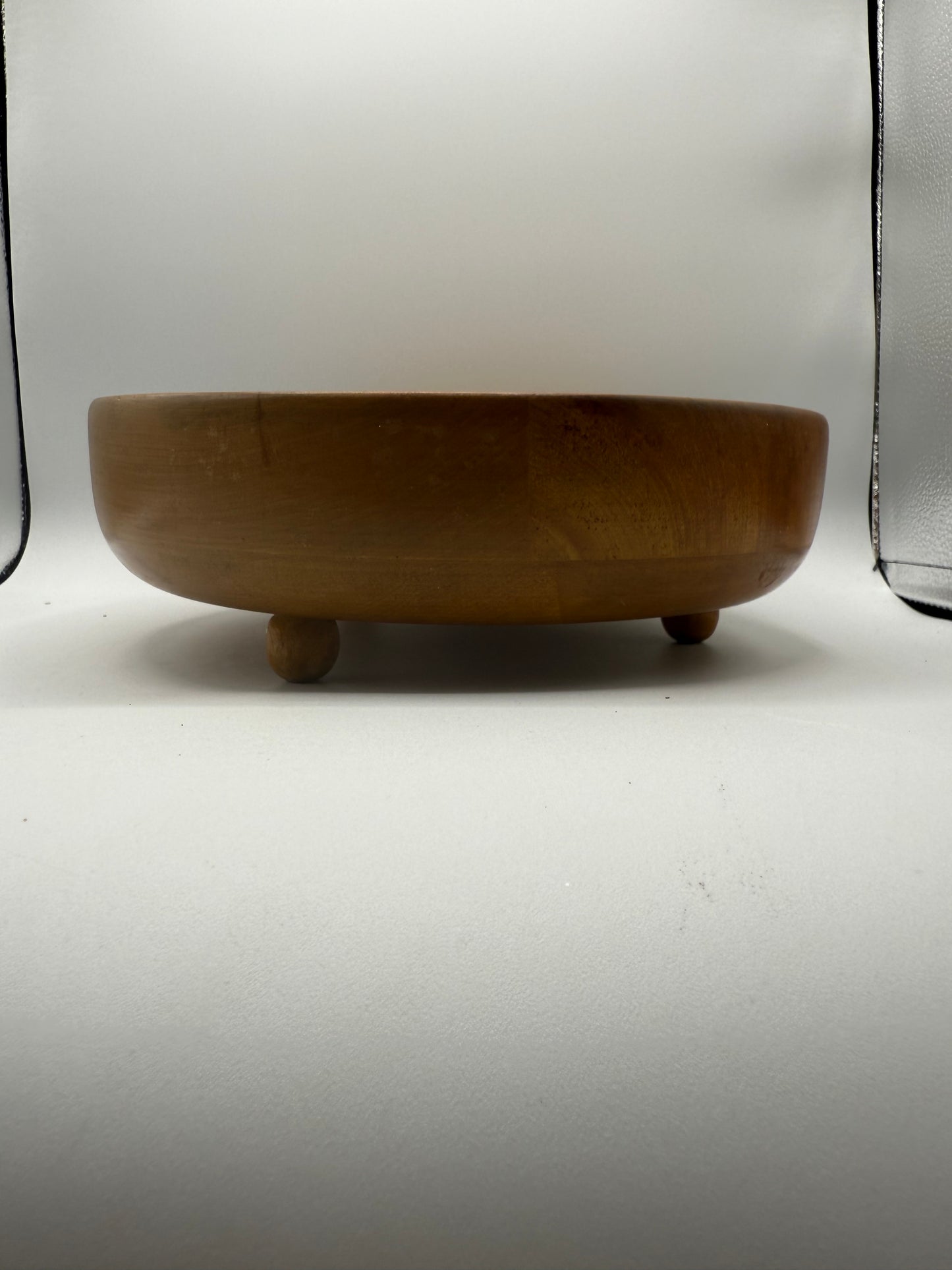 Midcentury Footed Wood Bowl