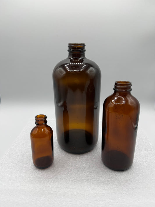 3-Piece Set of Vintage Amber Bottles
