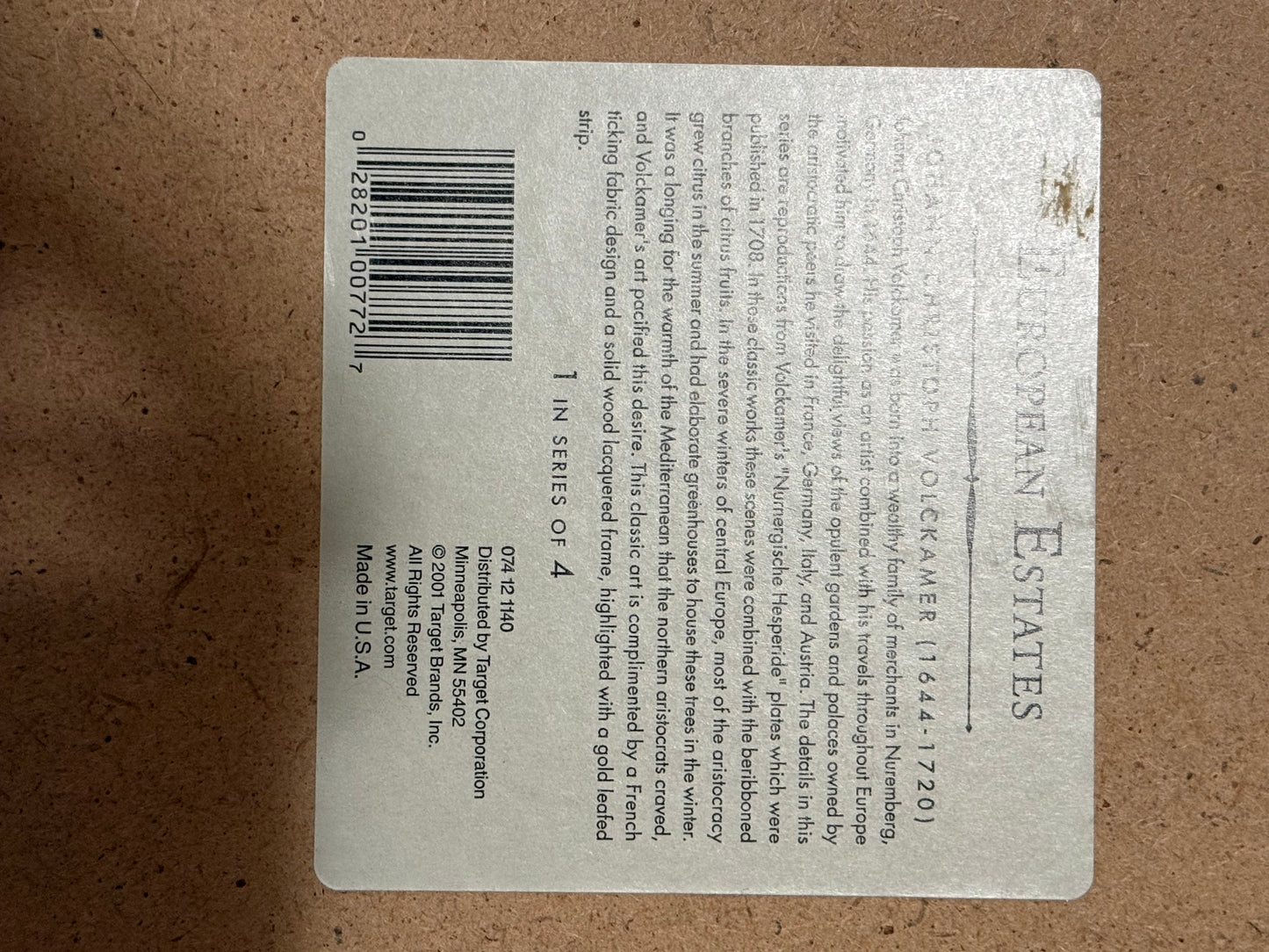 European Estates #2 Print with Ticking Stripe Mat