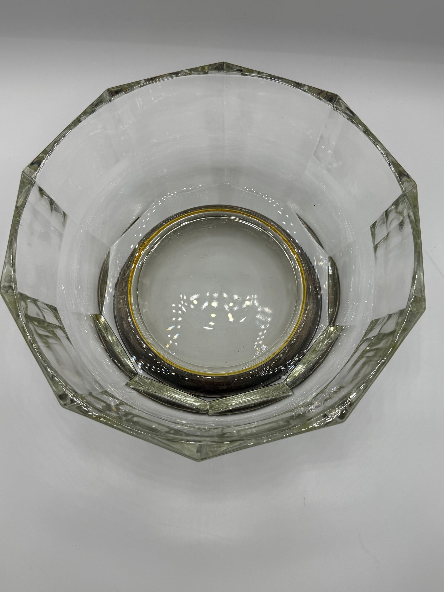 Vintage Crystal Bowl with Silver Plated Base (Made in Italy)