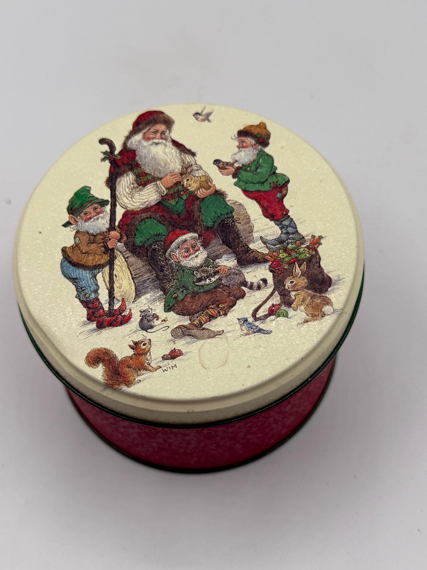 Vintage Santa Tin with Paper Coasters