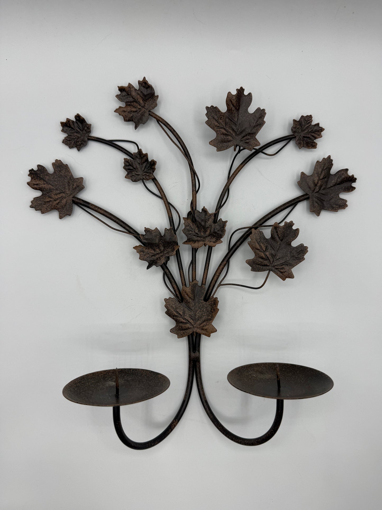 Vintage Leaf Wall Candle Sconce