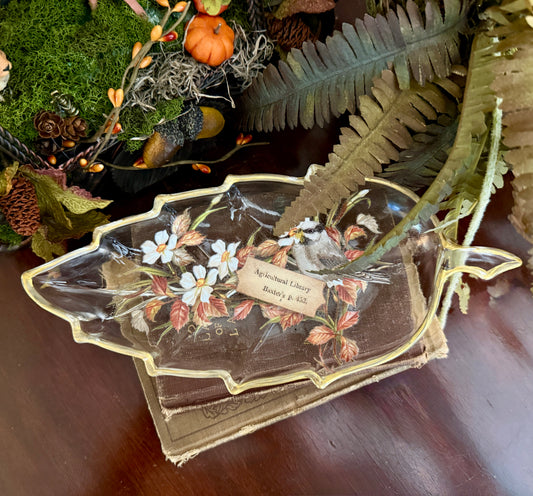 Leaf Tray with Fall Bird Design