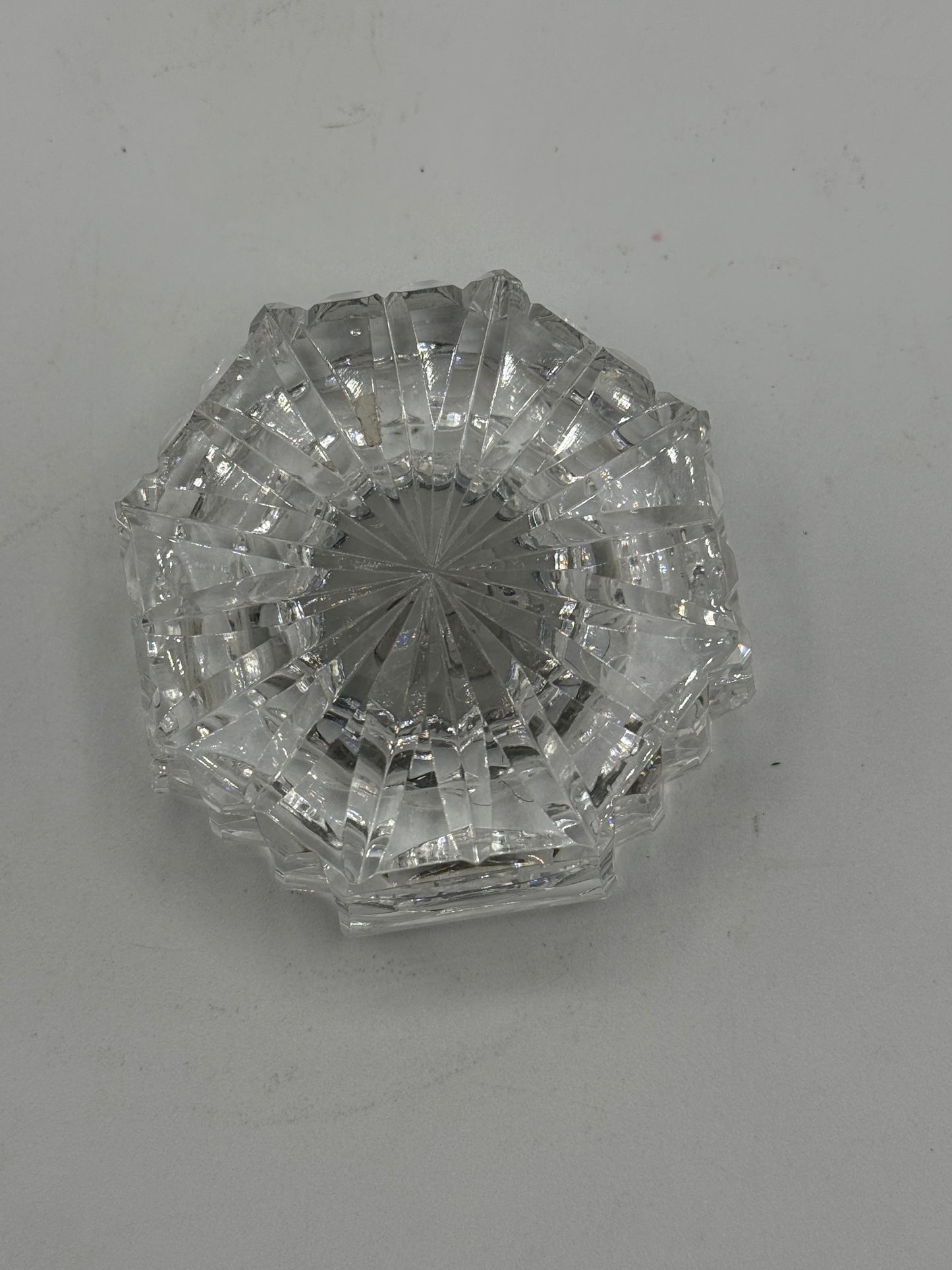 Waterford Crystal Octagon Desk Clock/Paperweight