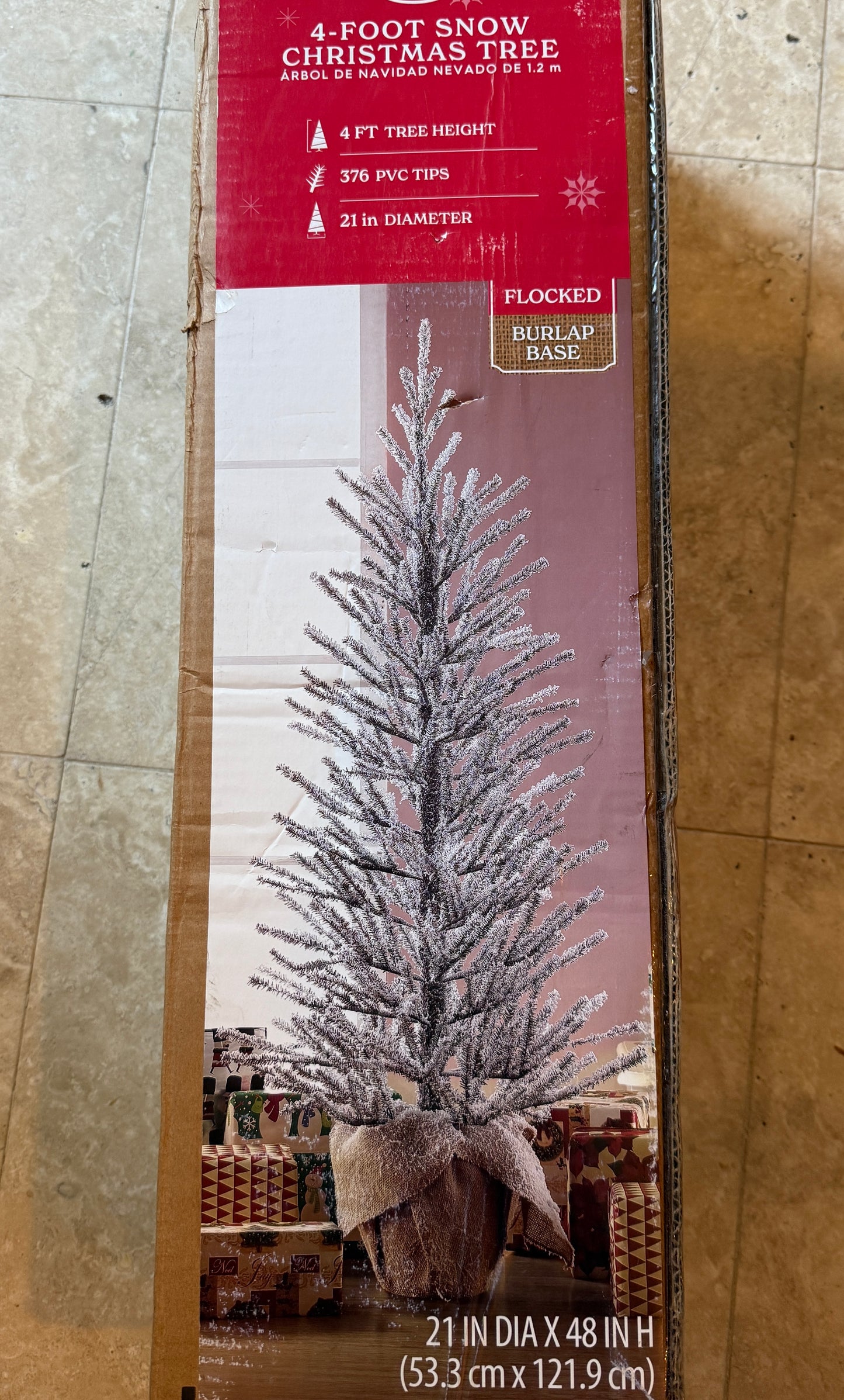 Small Flocked Tree with Burlap Base