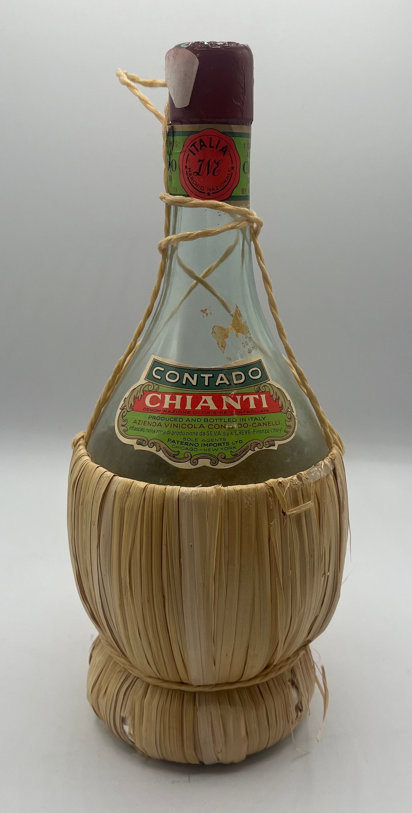 Vintage Italian Chianti Wine Bottle