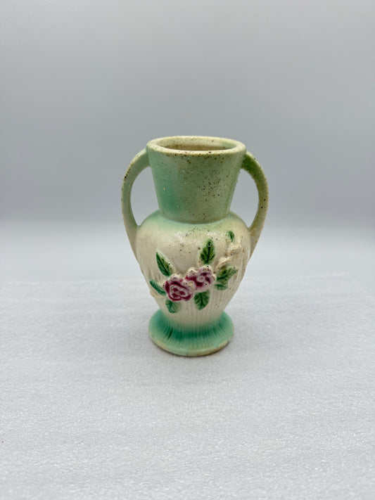 Weller Art Pottery Double Handled "Wild Rose" Vase