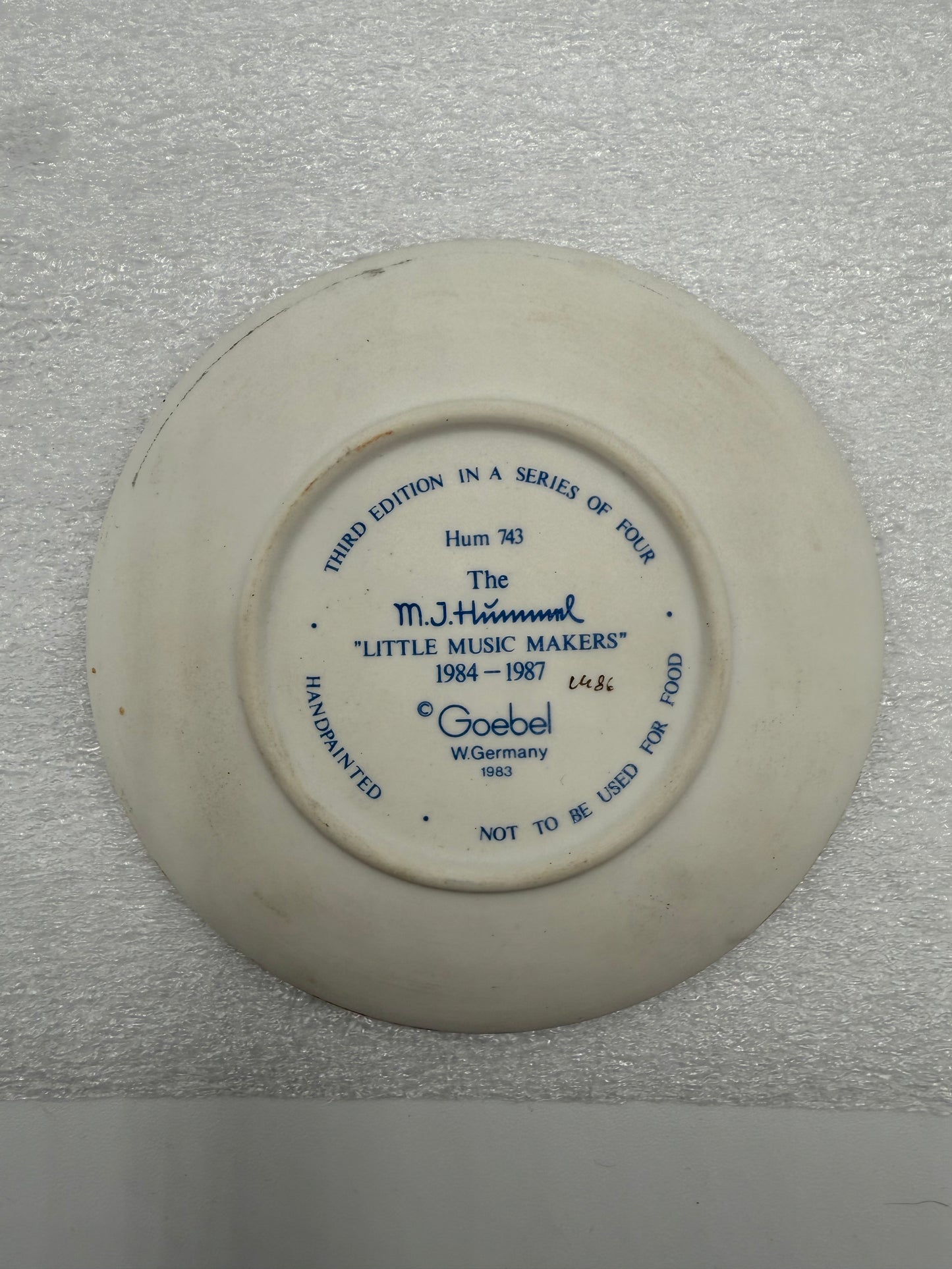 Vintage Set of 4 Hummel Goebel 1984-1987 "Little Music Makers" Mini Plates