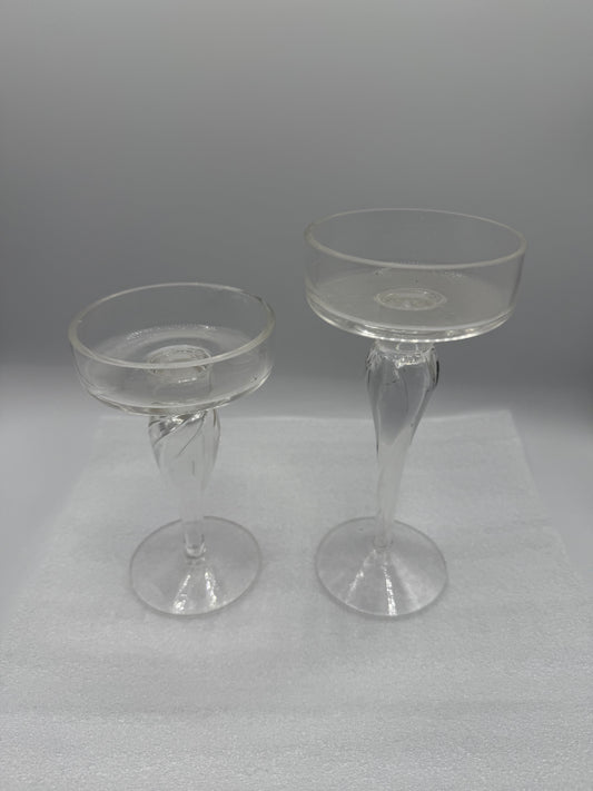 Glass Candle Stands (set of 2)