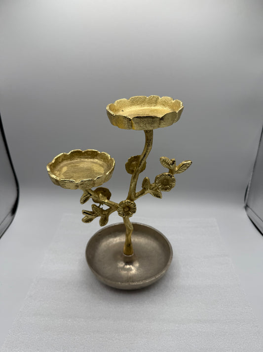 Gold Floral Candlestand