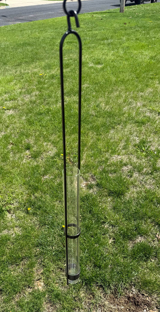 Hanging Cylindrical Glass Vase (with hanging hardware)