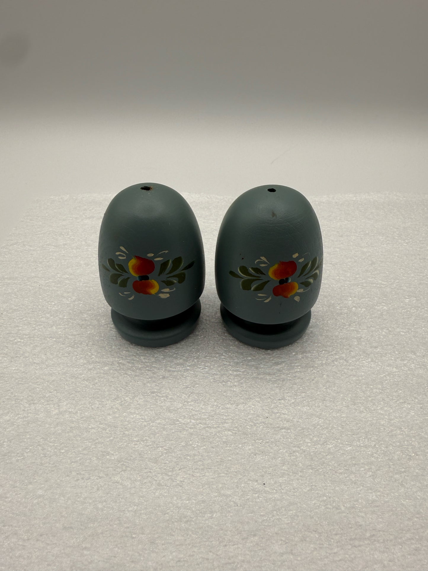 Wood Hand Painted Salt & Pepper Shakers