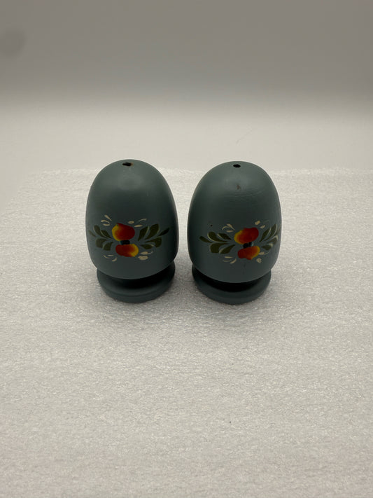 Wood Hand Painted Salt & Pepper Shakers
