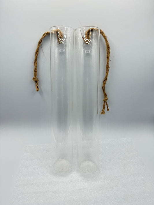 Set of Two Hanging Glass Vases