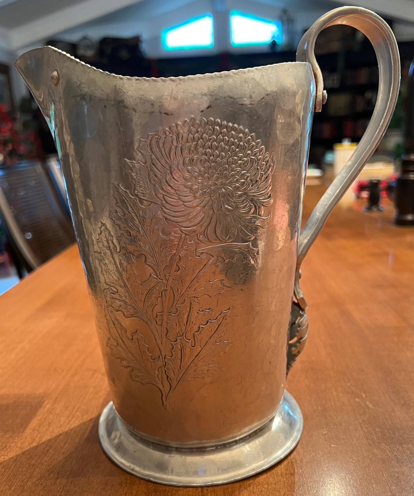 1950s Continental Hand Wrought Silverlook Pitcher