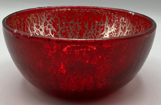 Red and Gold Glass Bowl