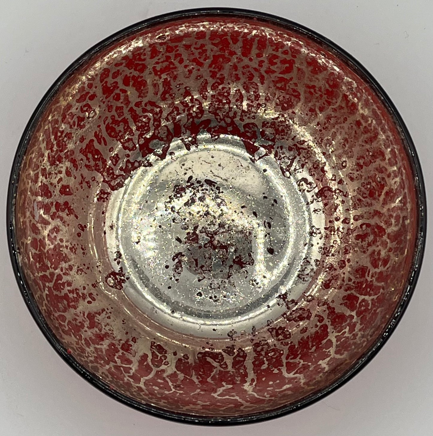 Red and Gold Glass Bowl