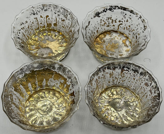 Vintage Glass and Gold Candle Cups