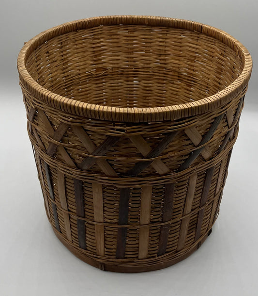 Vintage Hand-Woven Wicker Basket Planter