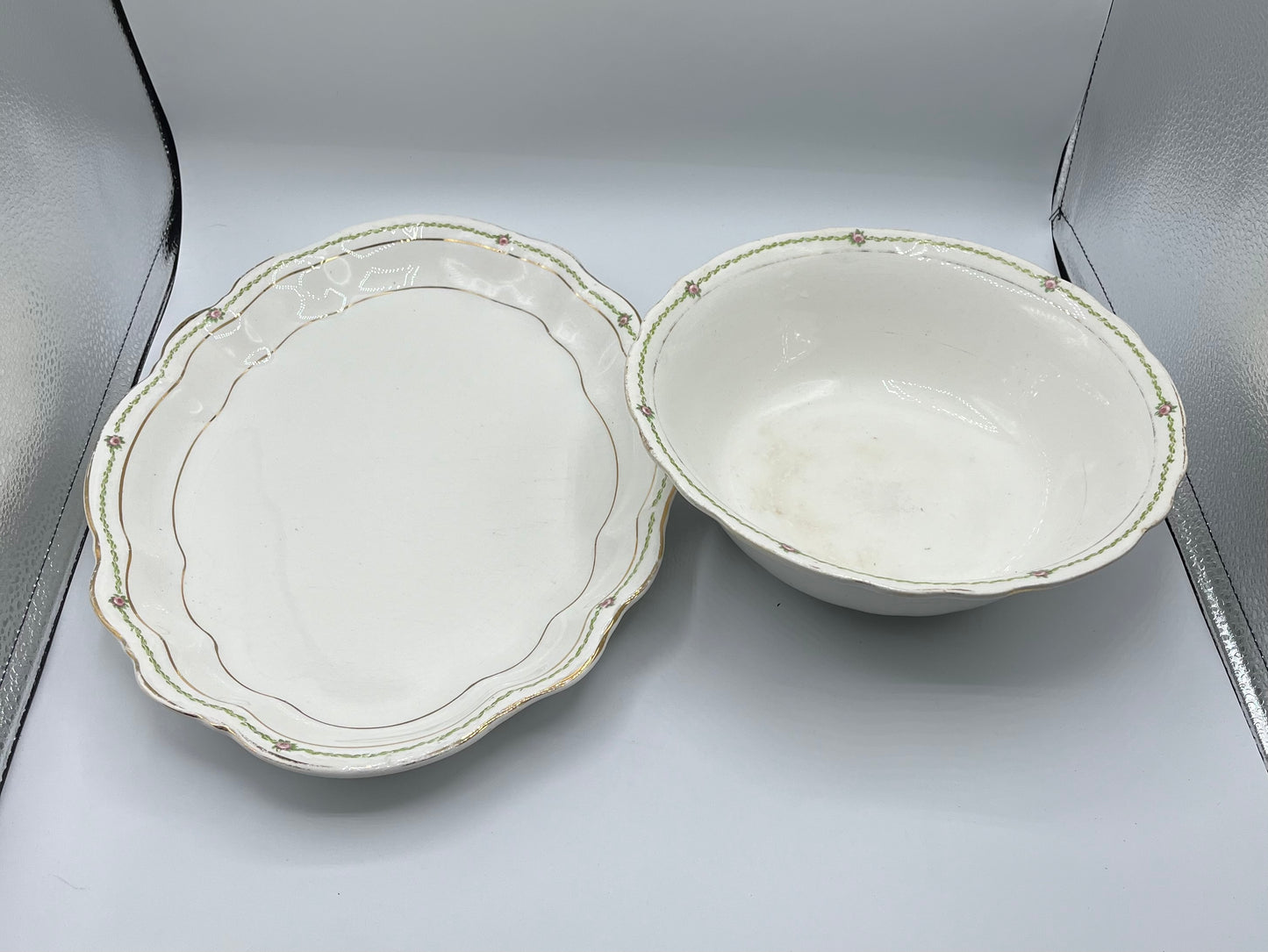 Homer Laughlin Hudson Vintage Serving Platter & Bowl