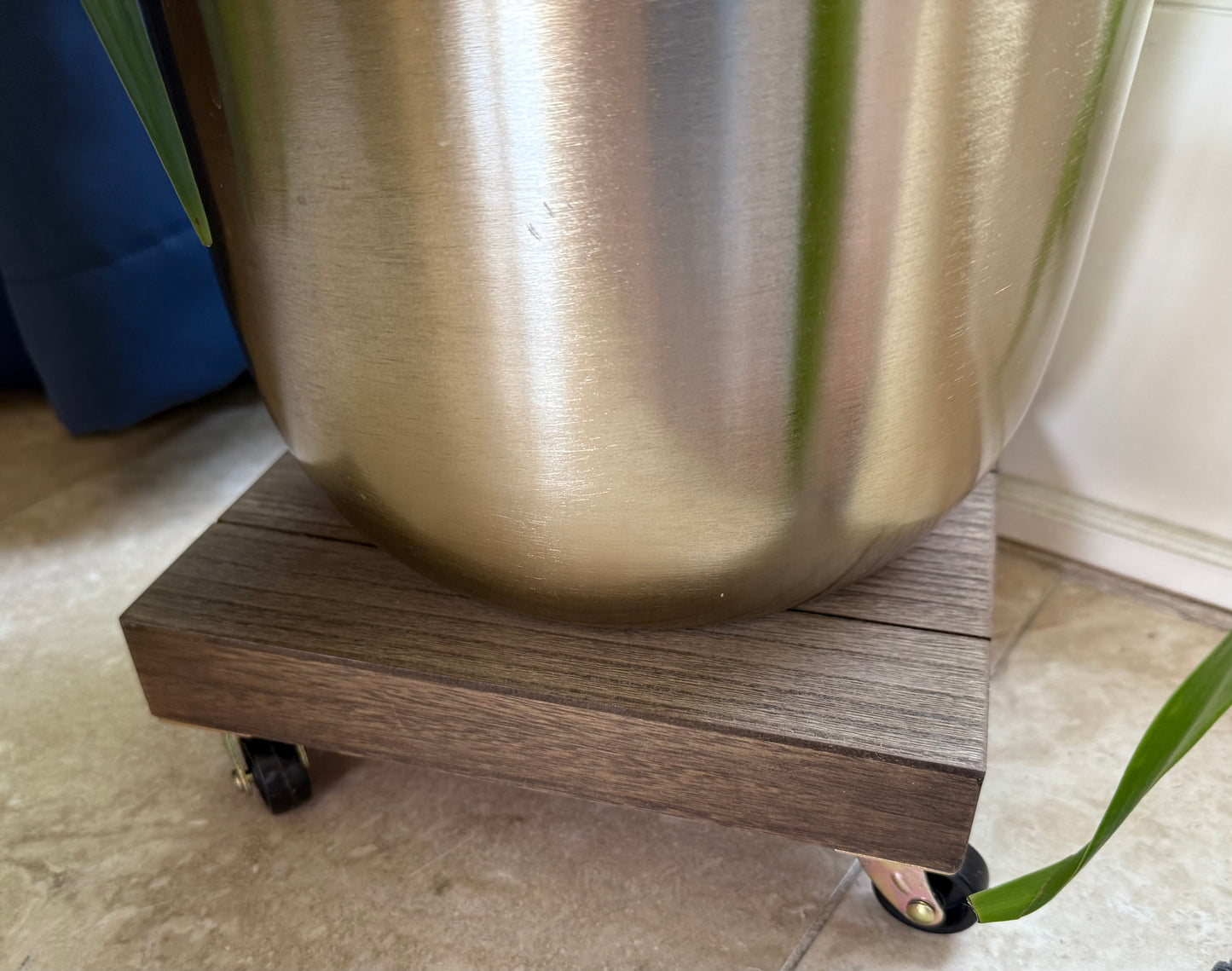 Wood Plant Stand on Wheels