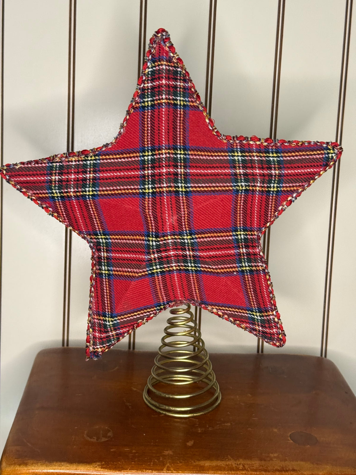 Tartan Plaid Tree Topper Star