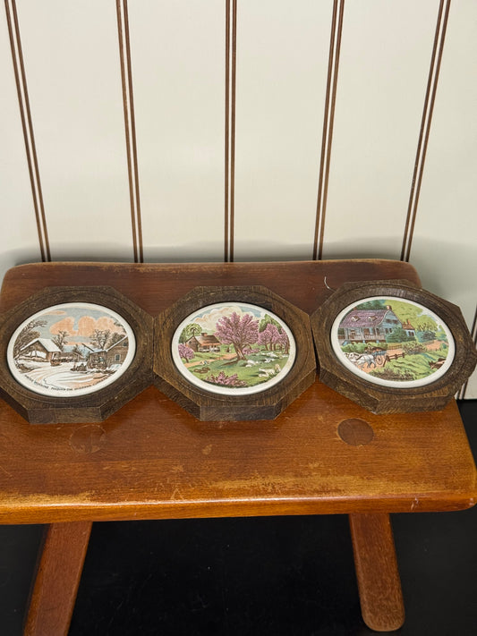 Currier & Ives Vintage Wall Decor (set of three)