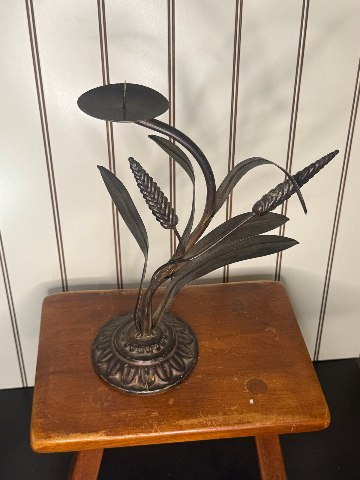 Vintage Wheat Stalk Candle Holders (set of two)