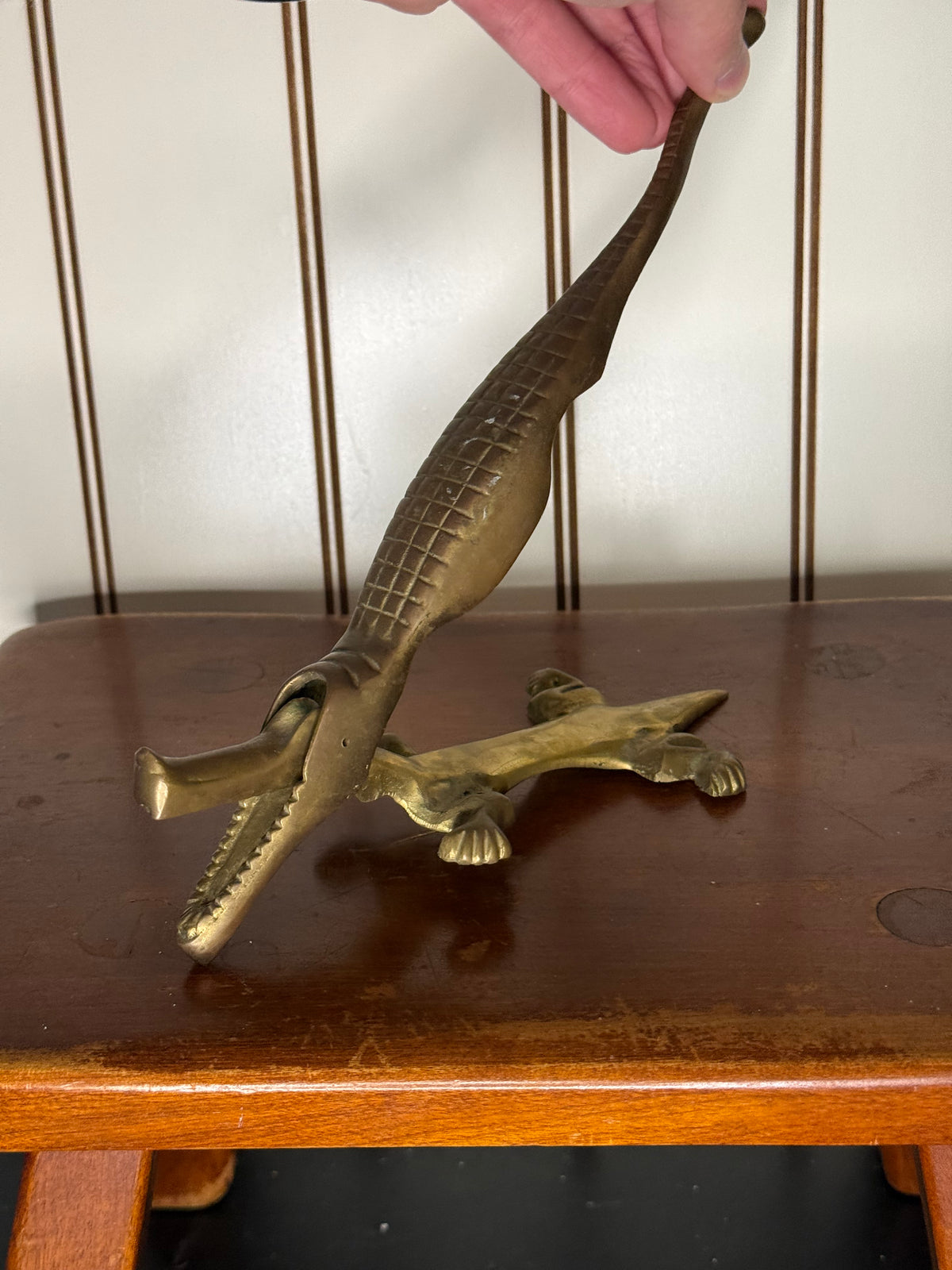 Solid Brass Alligator Paper Holder (missing pin)