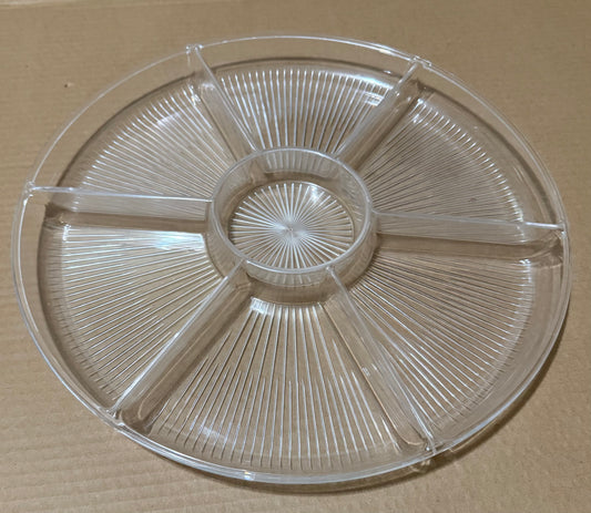 Heavy Clear Plastic Serving Tray with Dividers