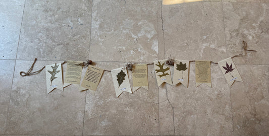 Fall Garland with Leaves & Autumn Poetry