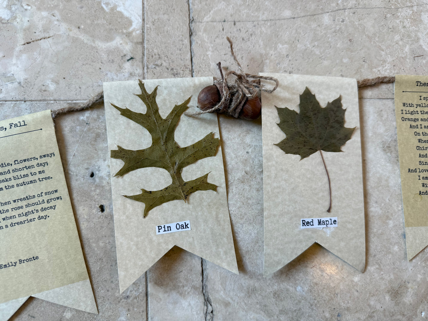 Fall Garland with Leaves & Autumn Poetry