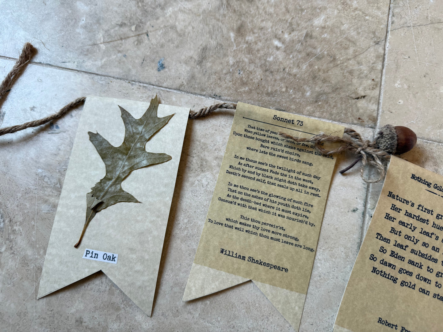 Fall Garland with Leaves & Autumn Poetry