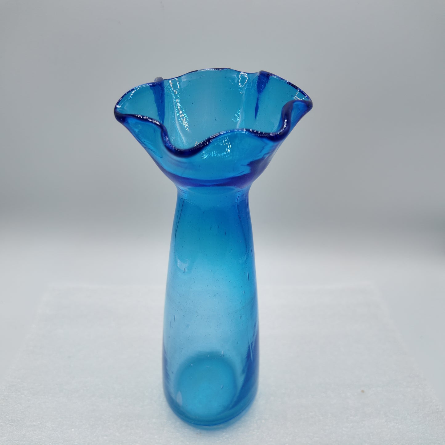 Vintage Art Glass Ruffled Top Vase